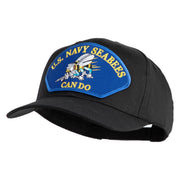 U.S. Seabees Can Do Blue Patched Solid Cotton Twill Pro Style Cap - Black OSFM