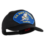 U.S. Seabees Can Do Blue Patched Solid Cotton Twill Pro Style Cap - Black OSFM
