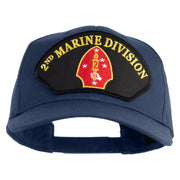 2nd Marine Division Patched Solid Cotton Twill Pro Style Cap - Navy OSFM