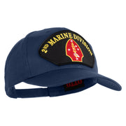 2nd Marine Division Patched Solid Cotton Twill Pro Style Cap - Navy OSFM