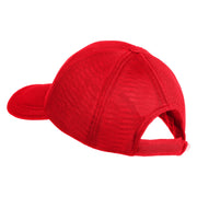 Green Ribbon Awareness Embroidered Iron On Patched Deluxe Performance Mesh Cap - Red OSFM