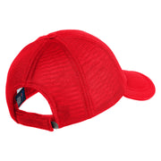 Green Ribbon Awareness Embroidered Iron On Patched Deluxe Performance Mesh Cap - Red OSFM