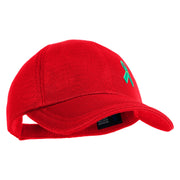 Green Ribbon Awareness Embroidered Iron On Patched Deluxe Performance Mesh Cap - Red OSFM
