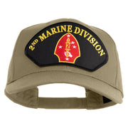 2nd Marine Division Patched Solid Cotton Twill Pro Style Cap - Khaki OSFM