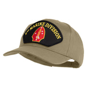 2nd Marine Division Patched Solid Cotton Twill Pro Style Cap - Khaki OSFM