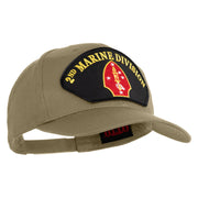 2nd Marine Division Patched Solid Cotton Twill Pro Style Cap - Khaki OSFM