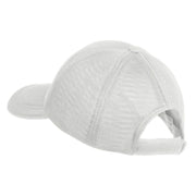 Green Ribbon Awareness Embroidered Iron On Patched Deluxe Performance Mesh Cap - White OSFM