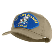 U.S. Seabees Can Do Blue Patched Solid Cotton Twill Pro Style Cap - Khaki OSFM