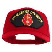 2nd Marine Division Patched Solid Cotton Twill Pro Style Cap - Red OSFM