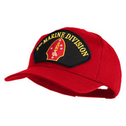 2nd Marine Division Patched Solid Cotton Twill Pro Style Cap - Red OSFM