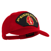 2nd Marine Division Patched Solid Cotton Twill Pro Style Cap - Red OSFM