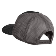 Old English White K Patched Cotton Deluxe Trucker Ball Cap - Black Grey OSFM