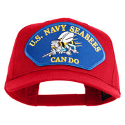 U.S. Seabees Can Do Blue Patched Solid Cotton Twill Pro Style Cap - Red OSFM