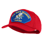 U.S. Seabees Can Do Blue Patched Solid Cotton Twill Pro Style Cap - Red OSFM