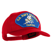 U.S. Seabees Can Do Blue Patched Solid Cotton Twill Pro Style Cap - Red OSFM