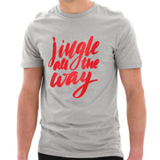 Jingle All The Way Graphic Design Ring Spun Combed Cotton Short Sleeve Deluxe Jersey T-Shirt - Heather-Grey XS