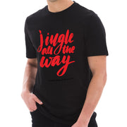 Jingle All The Way Graphic Design Ring Spun Combed Cotton Short Sleeve Deluxe Jersey T-Shirt - Black XS