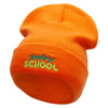 Goodbye School Embroidered 12 Inch Long Knitted Beanie - Orange OSFM