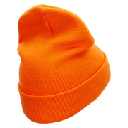 Goodbye School Embroidered 12 Inch Long Knitted Beanie - Orange OSFM