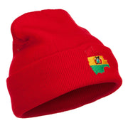 Bolivia Flag Map Embroidered Long Beanie