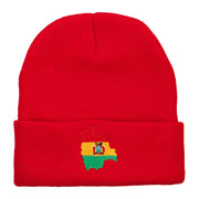 Bolivia Flag Map Embroidered Long Beanie