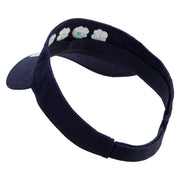 The Lucky Clover of St.Patrick Embroidered Cotton Twill Sun Visor - Navy OSFM