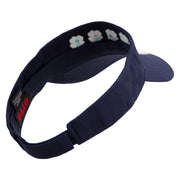 The Lucky Clover of St.Patrick Embroidered Cotton Twill Sun Visor - Navy OSFM