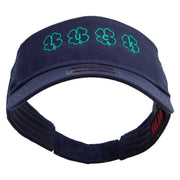 The Lucky Clover of St.Patrick Embroidered Cotton Twill Sun Visor - Navy OSFM