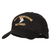 101st Airborne Retired Embroidered Solid Cotton Pro Style Cap