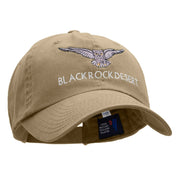 Black Rock Owl Embroidered Cotton Twill Cap