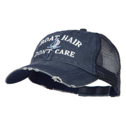 Boat Hair Don't Care Embroidered Cotton Mesh Cap