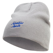 Adventure Awaits Embroidered 8 inch Acrylic Short beanie - Grey OSFM