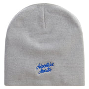 Adventure Awaits Embroidered 8 inch Acrylic Short beanie - Grey OSFM