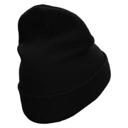 Goodbye School Embroidered 12 Inch Long Knitted Beanie - Black OSFM