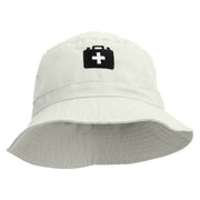 Medical Kit Embroidered Pigment Dyed Bucket Hat - White OSFM