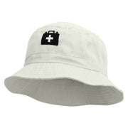 Medical Kit Embroidered Pigment Dyed Bucket Hat - White OSFM