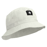 Medical Kit Embroidered Pigment Dyed Bucket Hat - White OSFM