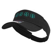 The Lucky Clover of St.Patrick Embroidered Cotton Twill Sun Visor - Black OSFM