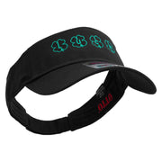 The Lucky Clover of St.Patrick Embroidered Cotton Twill Sun Visor - Black OSFM