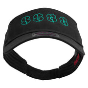 The Lucky Clover of St.Patrick Embroidered Cotton Twill Sun Visor - Black OSFM