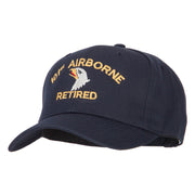 101st Airborne Retired Embroidered Solid Cotton Pro Style Cap