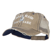 Boat Hair Don't Care Embroidered Cotton Mesh Cap