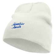 Adventure Awaits Embroidered 8 inch Acrylic Short beanie - White OSFM