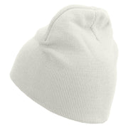 Adventure Awaits Embroidered 8 inch Acrylic Short beanie - White OSFM