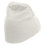 Adventure Awaits Embroidered 8 inch Acrylic Short beanie - White OSFM