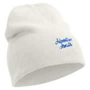 Adventure Awaits Embroidered 8 inch Acrylic Short beanie - White OSFM