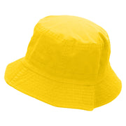 Flowery Heart Embroidered Pigment Dyed Bucket Hat - Yellow OSFM