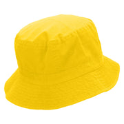 Flowery Heart Embroidered Pigment Dyed Bucket Hat - Yellow OSFM