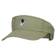 Border Collie Embroidered Pro Style Cotton Washed Visor