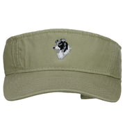 Border Collie Embroidered Pro Style Cotton Washed Visor